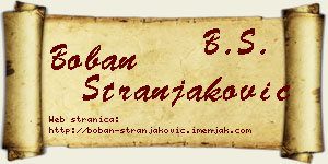 Boban Stranjaković vizit kartica